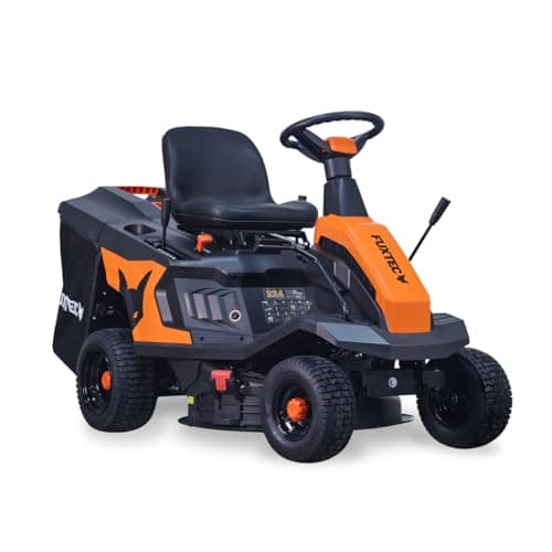 Tondeuse thermique autoportée FUXTEC FX-RMR66, tracteur de pelouse eStart, 2500 m2, largeur de coupe 66 cm, 6 CV, bac 150 L, hauteur de coupe réglable, pour grandes surfaces