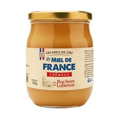 Les Ruchers du Luberon - Miel de France Crémeux 750 g - Miel de cru francais - Naturel - Non Filtré - Naturellement Cristallisé