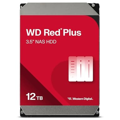 WD Red Plus 12 To Disque dur Interne 3.5" dédié NAS, 7200 RPM Class, SATA 6 GB/s, CMR, 256MB Cache, Garantie 3 ans