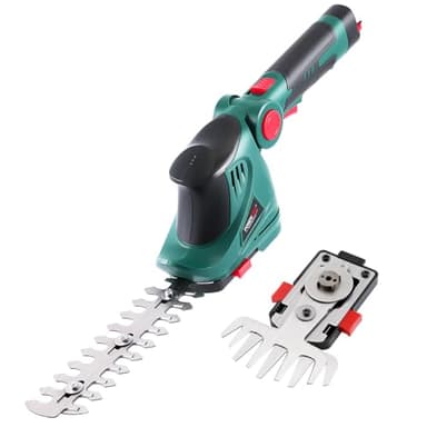 POSENRPO Cisaille Sculpte-Haie et Taille-Herbes sans Fil 7,2V, Cisaille à Gazon 2 en 1 avec Poignée Rotative, Batterie 1500mAh et Type C, Largeur/Longueur de Coupe 10 cm/18 cm, pour Coupe, Elagage