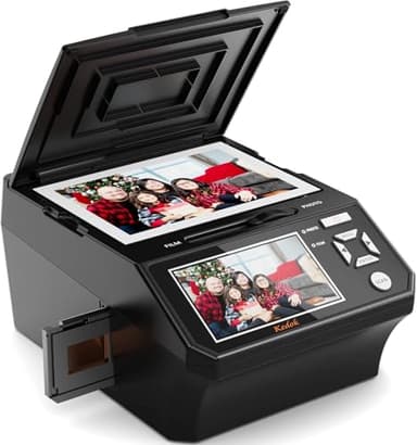 Scanner de Diapositives numérique 22 MP avec écran LCD 5 Pouces - Convertit Facilement des Films/Photos et Cartes de Visite 35 mm, 110 au Format JPEG, Carte mémoire de 8 Go Incluse