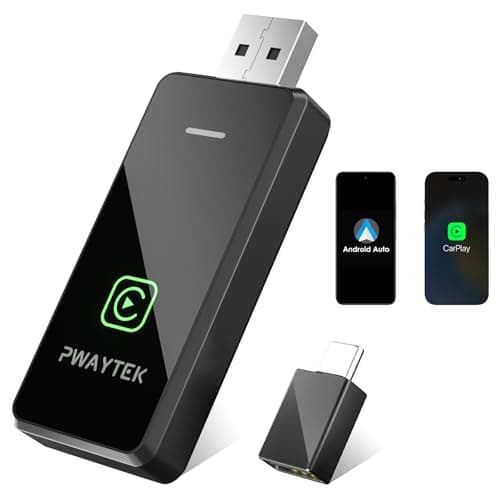 Adaptateur Automatique 2 en 1 sans Fil Apple CarPlay et Android, convertit câblé en sans Fil, Plug & Play pour iOS 10+ et Voitures à partir de 2017 (USB-A/C)