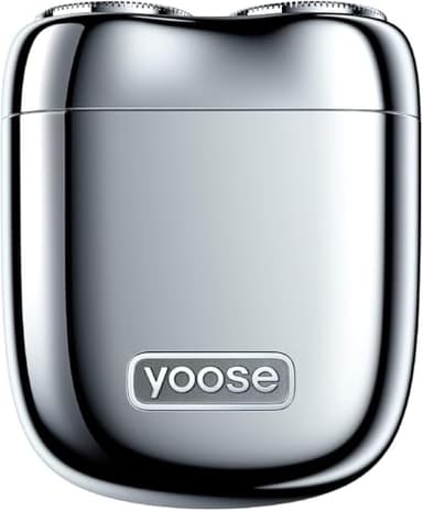 yoose MINI Rasoir électrique pour Homme, Rasoir électrique pour Homme en Alliage, Rasoir étanche IPX7 avec Moteur 8000 tr/min, câble de Type C et tête de Rasage magnétique, Argent