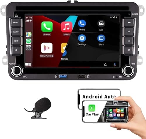 HLLECARMO Autoradio Carplay pour VW Golf 5 6 Passat Polo Jetta CC Caddy EOS Tiguan T5 Skoda Touran, 7 Pouces sans Fil Carplay & Android Auto Autoradio, Bluetooth/FM/AM/USB/DSP/RDS/SWC/Lien Miroir