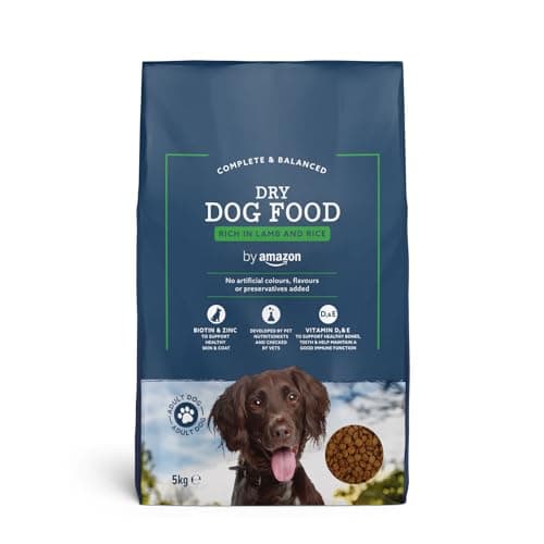 by Amazon - Croquettes complètes pour chien adulte riche en agneau et riz, 5kg, lot de 1