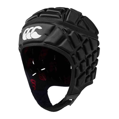 Canterbury Raze Headguard Casque Unisexe, Noir/Rouge véritable, L