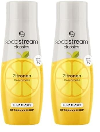 SodaStream Concentré Citron Sans Sucres pour Machine à Eau Pétillante et Soda | Préparez jusqu'à 9 Litres de Soda au Citron en Quelques Secondes, 440ml (Lot de 2)