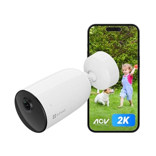 EZVIZ CB3 2K Caméra Surveillance WiFi Extérieure sans Fil avec Batteries Rechargeable, AOV, Détection de Forme Humain/Véhicule, Vision Nocturne Couleur, Audio Bidirectionnel, Défense Active, IP66