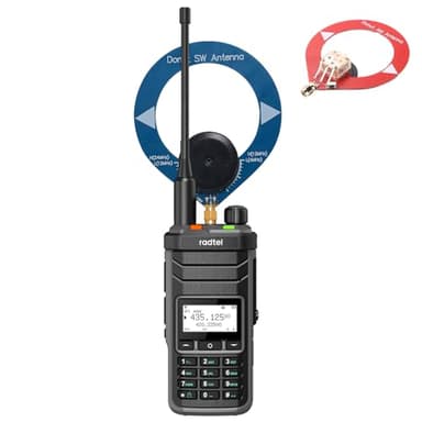 Radtel RT-860 Radio Amateur Multibande HF UHF VHF Bi-Bande avec Réception AM USB LSB CW CB LW MW SW SSB, 1024 Canaux, Batterie 2000mAh, Recharge Type-C (avec Antennes SW/MW)