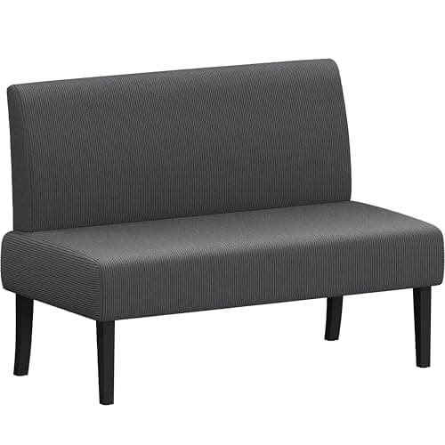 Yaheetech Canapé 2 Places en Velours Banquette avec Dossier Ergonomique Canapé Moderne pour Salon/Chambre/Bureau/Appartement Gris