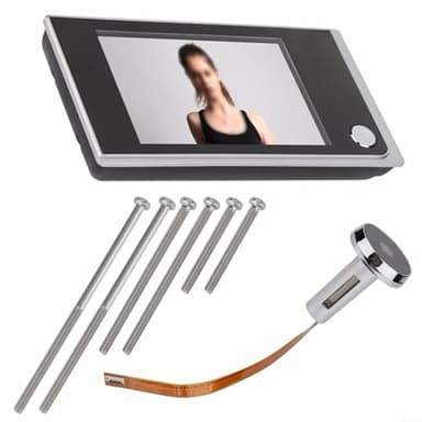Puupaa Judas numérique sans fil avec écran LCD de 3,5" HD 720p HD Smart Doorbell Caméra de sécurité avec grand angle de 120° pour la surveillance à domicile