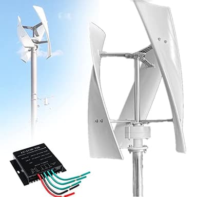 Générateur Éolienne 3000W/8000W 3 lames Turbine Éolienne Domestique Verticale Kit D'éolienne En Spirale Éolienne Triphasée Éolienne avec Contrôleur,pour équipement Industriel D'énergie,3000W-12V