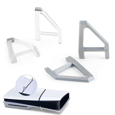 RongZy Support Horizontal pour Sony PS5 Slim Disc Edition Support Plat Dissipation Thermique Facile pour Playstation 5 Slim Console Base Support Accessoires(Pack de 2 Paires, Transparent/Gris)