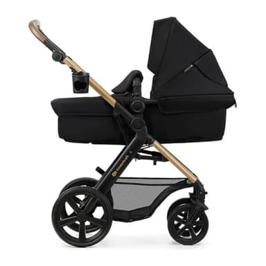Kinderkraft MOOV2 Poussette 4 en 1, Roues EVA, Mink PRO I-Size, système de voyage, poussette bébé, poussette pliable, de la naissance à 3 ans, Noir