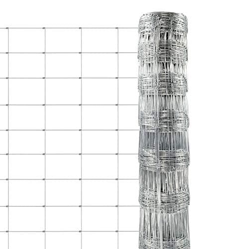 casa pura Grillage Clôture forestière - Clôture pour Animaux - Grillage à Gibier Mouton Chèvre Chien Poussins poules - Treillis volière galvanisé - Maille nouée (H120 cm x L50 m)