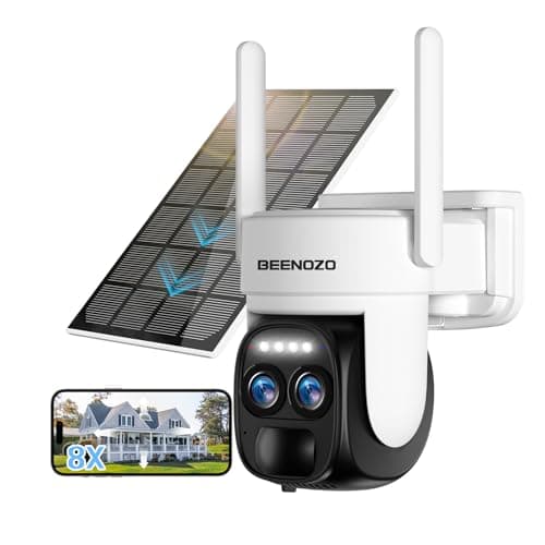 [8X Zoom Hybride] 4K Camera Surveillance WiFi Exterieure sans Fil Solaire, 360°PTZ Caméra IP Batterie, avec Panneau Solaire, Détection Humaine AI, Vision Nocturne Couleur, Sirène, Audio Bidirectionnel