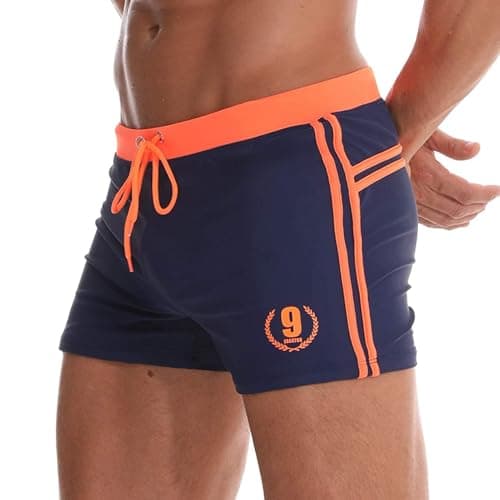 Arcweg Maillot de Bain Homme Boxer S-XL Doublure avec Cordon de Serrage Réglable Confortable Bleu Marine M(EU)