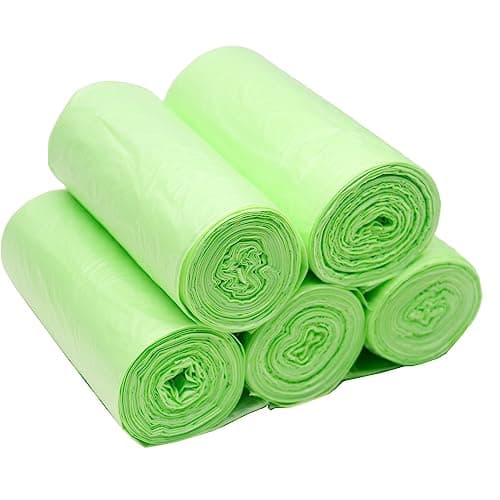 ZHEZHE Lot de 120 petits sacs poubelles de 6 l, sacs à déchets alimentaires, recyclés, résistants, dégradables
