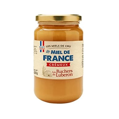Les Ruchers du Luberon - Miel de France Crémeux 500 g - Miel de cru francais - Naturel - Non Filtré - Non Pasteurisé - Naturellement Cristallisé