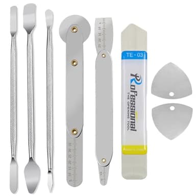 Haojiaho - 8PCS Kit d'outils de Levier et d'ouverture : Métal, Ultra Fin, Kit d'outils de réparation pour iPhone, iPad, Téléphone Portable, Ordinateur Portable, MacBook et Tablette