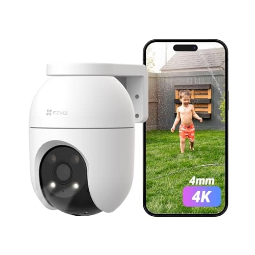 EZVIZ C8c 4K Camera Surveillance WiFi Extérieure à 360° avec Suivi Auto-Zoom, Détection de Forme Humaine/Véhicule, Vision Nocturne en Couleur, Audio Bidirectionnel, IP65 Etanche, Défense Active, 4mm