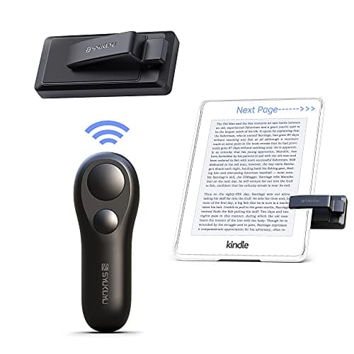 SK SYUKUYU RF Télécommande Liseuse Kobo, Kindle, Tourne Page Liseuse for iPad iPhone Android Tablets, Tourneur Page Liseuse pour Lire des Romans et Prendre des Photos(Noir)