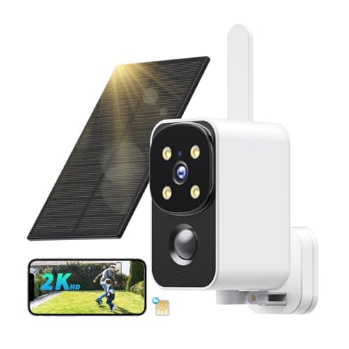 PESAIR 4G LTE Caméra Surveillance Extérieure sans Fil avec Carte SIM, 180° 2K Camera Solaire sans WiFi, Détection Humaine PIR et Alarmes, 9000mAh, Vision Nocturne Couleur, Audio 2 Voies, Cloud, IP65