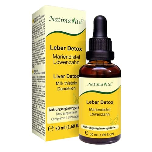 Détox du foie Chardon-Marie et Pissenlit – 50 ml – Détoxifiant et régénérant pour le foie, la vésicule biliaire et le système digestif – 100% naturel NatimaVita