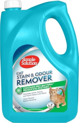Simple Solution pour enlever les taches et les odeurs de chat, nettoyant enzymatique avec pouvoir nettoyant pro-bactérien, 4 L