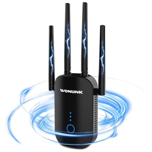 WONLINK Repeteur WiFi AC1200 Amplificateur WiFi Puissant,Bi-Bande Répéteur WiFi Couvre jusqu'à 140 m², 5GHz & 2.4GHz WiFi Extender WiFi Booster avec WPS,Compatible avec Toutes Les Box Internet