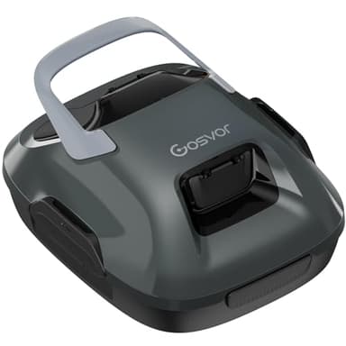 Gosvor Robot de Piscine sans Fil, Robot de Piscine avec Double entraînement Prend 90 Minutes, stationnement Automatique, Robot de Nettoyage de Piscine, Adapté aux Piscines Hors Sol - Gris