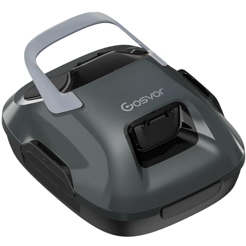 Gosvor Robot de Piscine sans Fil, Robot de Piscine avec Double entraînement Prend 90 Minutes, stationnement Automatique, Robot de Nettoyage de Piscine, Adapté aux Piscines Hors Sol - Gris