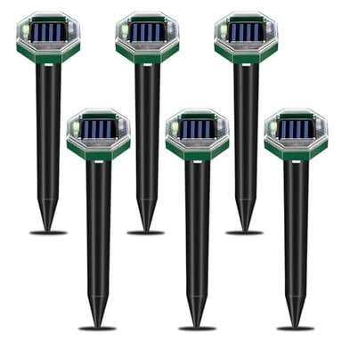 Répulsif Anti Taupes, 6 pcs Repulsif Taupe Solaire,Répulsif Taupes Exterieur 360 °, Répulsif à ultrasons pour Taupes Serpents campagnols Gophers Chien et Autres Animaux