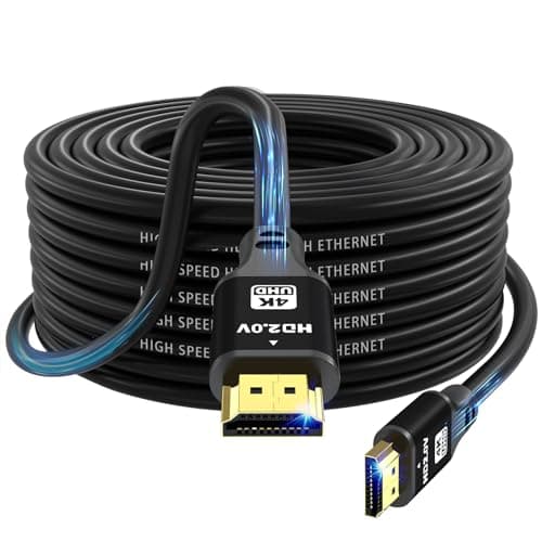 charlore Câble HDMI 20m (HDMI 2.0, 18 Gbit/s 4K@60Hz) Connecteurs plaqués or ultra haut débit, compatible avec Blu-Ray, Playstation, Ordinateur Portable, PS34/5, PC, HDTV