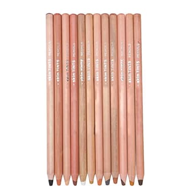 Crayons de Couleur, 12 Crayons Pastel Anti-fissuration pour Portrait avec Taille-crayon pour Croquis