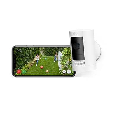Ring Caméra extérieure sans fil (Stick Up Cam)| Caméra de surveillance wifi HD sur batterie, audio bidirectionnel, détection de mouvements, fonctionne avec Alexa | Essai Ring Home gratuit 30 j.