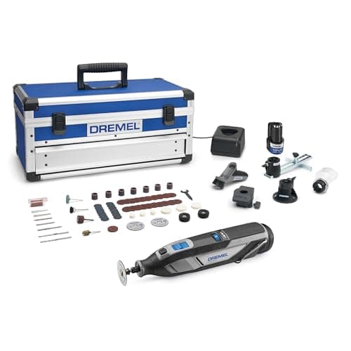 Dremel 8240 Outil Rotatif sans Fil, Batterie Lithium-Ion 12V 2Ah - Outil Multifonction avec 5 Adaptations et 65 Accessoires, Vitesse Variable 5.000-35.000 tr/min et Charge Rapide en Coffret Platinium
