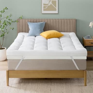 Zinus Surmatelas en Mousse Visco 190 x 140 cm - Épaisseur 10 cm - Design à Cellules Ouvertes - Certifié Oeko-TEX - Respirant & Orthopédique - Confort Ergonomique - Fermeté Moyenne