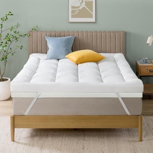 Zinus Surmatelas en Mousse Visco 190 x 140 cm - Épaisseur 10 cm - Design à Cellules Ouvertes - Certifié Oeko-TEX - Respirant & Orthopédique - Confort Ergonomique - Fermeté Moyenne