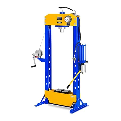 MSW Presse d'Atelier Hydropneumatique MSW-WP-50T-P (Force de Pression Max. de 50 000 kg, Hauteur de Travail 350-1100 mm, réglable en Hauteur sur 8 Positions)