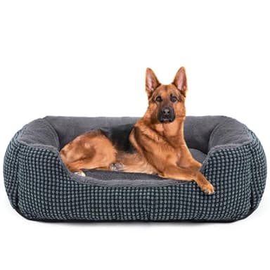 FURTIME Panier Chien XXL, Lit Lavable Antidérapant Anti-anxiété Pour Chiens et Chats de Grande Taille, 106x80x23cm