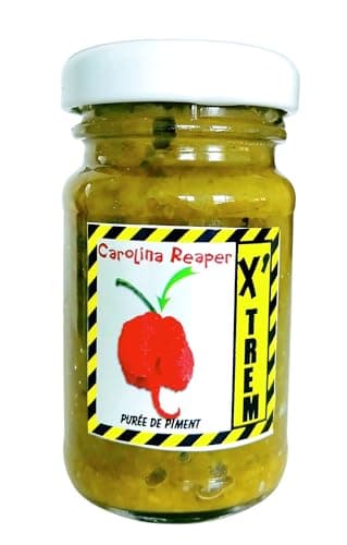 Purée verte de piment frais CAROLINA REAPER VERT 60ml pour sauce carolina reaper piment entier ecrasé - piments le plus fort du monde - sauce