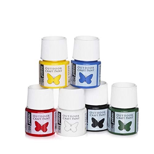 Panduro Lot de 6 peintures acryliques de 20 ml - Peinture acrylique à base d'eau - Idéal pour l'extérieur sur la peinture du bois, la pierre, le métal, le béton et le cuir - Parfait pour les débutants