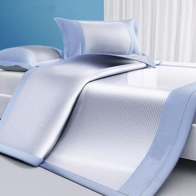 Matelas de Couchage D'été, Matelas Rafraîchissant en Soie Glacée, Tapis de Couchage Rafraîchissant, Pliable et Respirant, Indispensable pour la Chambre(Blue,120cm x 200cm)