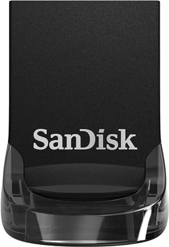 SanDisk Ultra Fit 128 Go Flash Drive, (Clé USB 3.2, Idéale pour ordinateurs portables et consoles, des vitesses allant jusqu'à 400 Mo/s, logiciel de récupération des données RescuePRO Deluxe) Noir