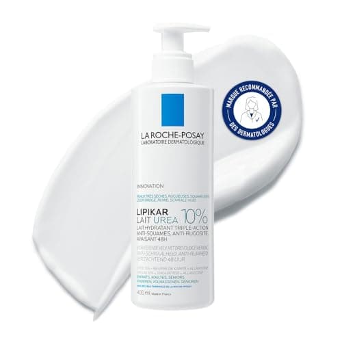 La Roche-Posay, Lipikar Lait Urea 10% Hydratant, Anti-Squames, Anti-Rugosité, Apaise & Hydrate, Enrichi en Urée, Beurre de Karité & Hepès, Pour Peaux Très Sèches Rugueuses et Squameuses, 400 ml