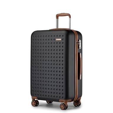 Kono Grande Valise 75cm, Valise Soute en ABS Valise Rigide 4 roulettes Valise de Voyage avec Serrure TSA, Noir