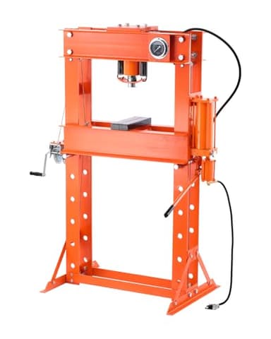 VEVOR Presse d'Atelier 50 T, Presse Hydraulique et Pneumatique à Cadre en H, avec Plaque de Pressage, Support Triangulaire et Soupape de Décharge, Réglable, Adaptée au Pliage Redressage Emboutissage