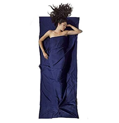 Elonglin Drap de Sac de Couchage de Voyage Portable, Microfibres Sac de Couchage Doublure Idéal pour Auberges Refuges Voyage Hôtel Camping Bleu Marine 75 * 210cm