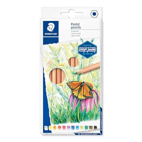 Staedtler Crayons pastel de haute qualité pour artistes, Effet velour sur les dessins, Étui carton avec 12 couleurs différentes assorties, 146P C12